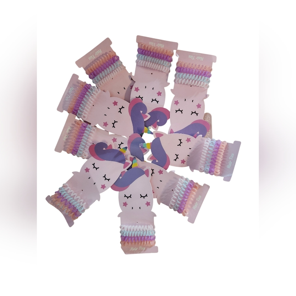 9 Pack Unicorn Hair Ties Set - Multicolor